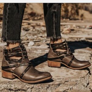 FREEBIRD by Steven brown leather ankle boots